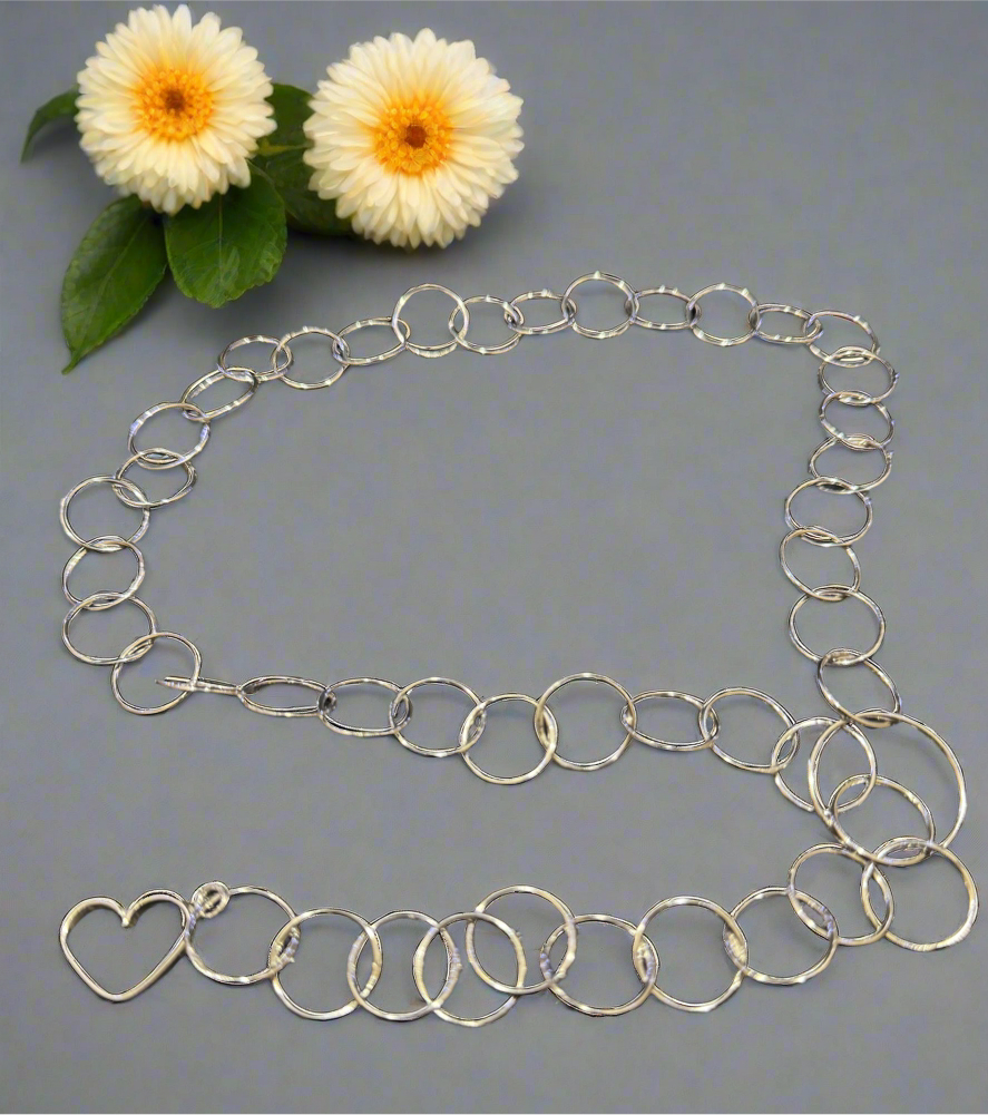Sterling Silver Lariat w/ Heart Detail