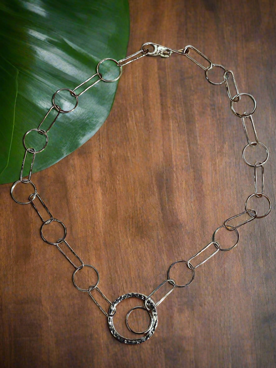 18” Sterling Silver Crescent moon chain